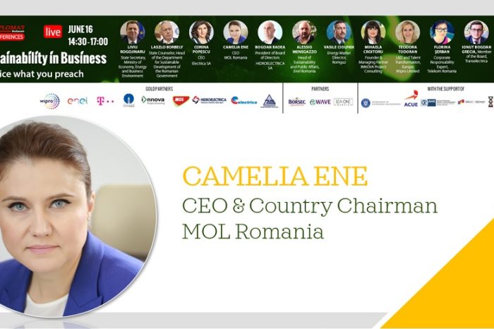 SUSTAINABILITY IN BUSINESS, CAMELIA ENE, CEO & Country Chairman MOL România: We contributed so far with 500.000 Euro to sustain the hospitals in fighting the pandemic