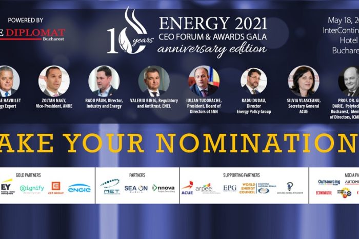 LAST CHANCE TO NOMINATE for this year's edition of ROMANIAN ENERGY CEO FORUM & AWARDS GALA!