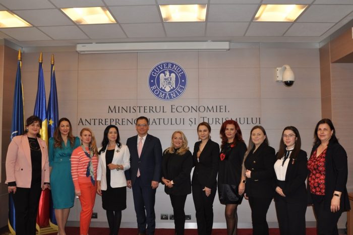 Women entrepreneurs, present on the International Women's Day at the headquarters of the Ministry of Economy, Entrepreneurship and Tourism