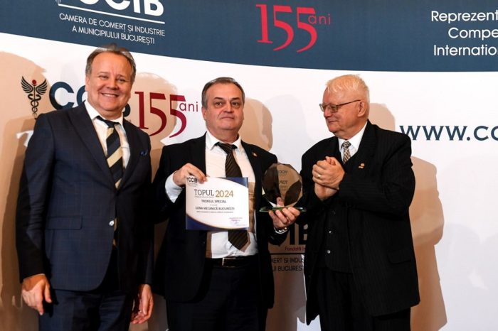 Excellence in business, awarded by the CCIB at the Top Companies in Bucharest